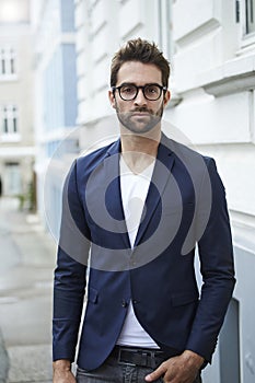 Smart dressed man in suit jacket
