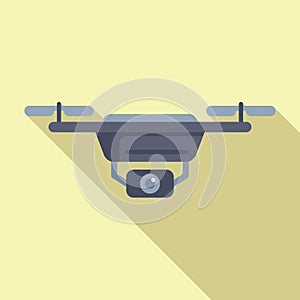 Smart drone device icon flat vector. Aero filming