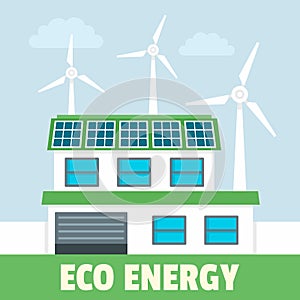 Smart eco energy concept background, flat style