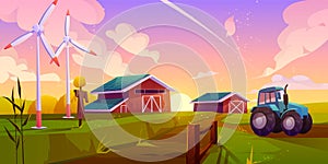 Smart, ecological farming cartoon vector concept