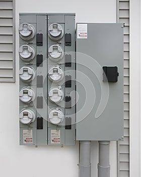Smart electric utility meters for an apartment complex photo