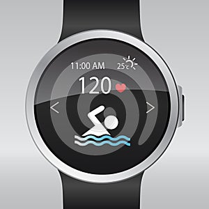 Smart electronic intelligence watch.Vector illustration