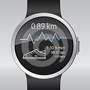 Smart electronic intelligence watch.Vector illustration