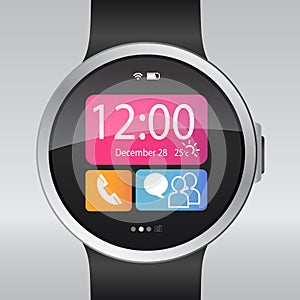 Smart electronic intelligence watch.Vector illustration