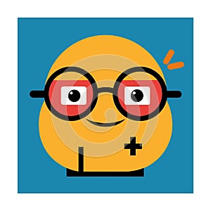 Math Genius Emoticon with Glasses and Equations