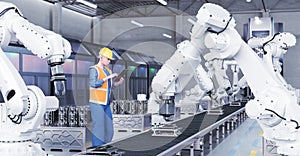Smart Factory Concept. Automated Manufacturing Technology.