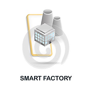 Smart Factory icon. 3d illustration from digitalization collection. Creative Smart Factory 3d icon for web design