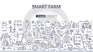 Smart Farm Doodle Concept