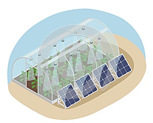 Smart farm greenhouse with hydroponics.
