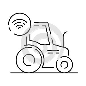 Smart farm line icon, smart farming and agriculture icon or sign, vector