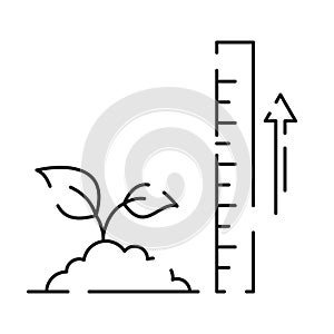 Smart farm line icon, smart farming and agriculture icon or sign, vector