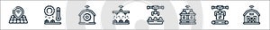 smart farm line icons. linear set. quality vector line set such as smart farm, conveyor, water tank, robotic arm, watering, smart