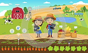 Smart farming and internet of thing concept