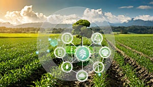 Smart farming and sustainable agriculture. Generated with AI