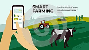 Smart farming template. Innovation technology in agriculture