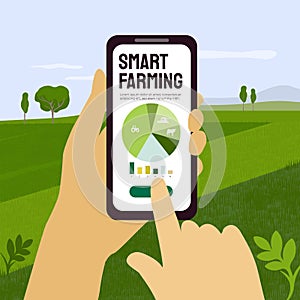 Smart farming template. Innovation technology in agriculture.