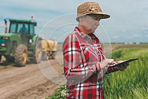 Smart farming, using modern technology in agricultural activity photo