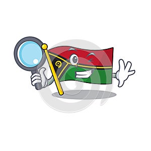 Smart flag vanuatu Scroll Detective cartoon character design
