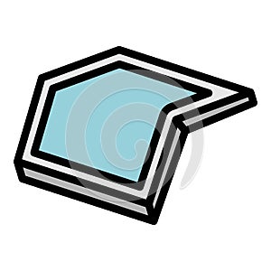 Smart foldable phone icon color outline vector