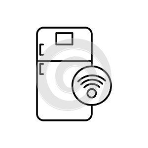smart fridge icon flat line symbol set