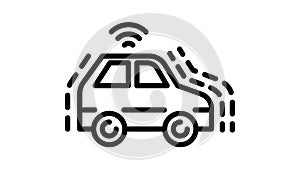 Smart futuristic car icon animation