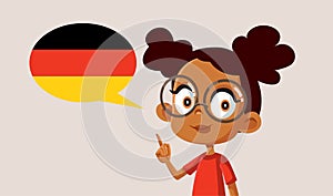 Smart Girl Learning to Speak German