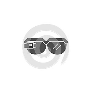 smart glasses black solid style icon vector illustration