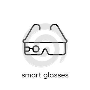 Smart glasses icon. Trendy modern flat linear vector Smart glass