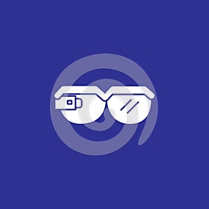 smart glasses solid style icon vector illustration