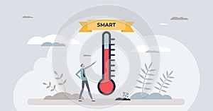 SMART goals as specific and measurable task objectives tiny person concept photo