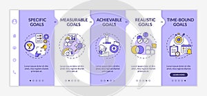 Smart goals definition onboarding vector template