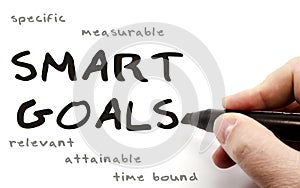 Smart Goals hand written photo