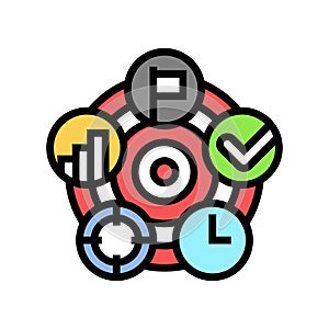 smart goals motivation color icon vector illustration