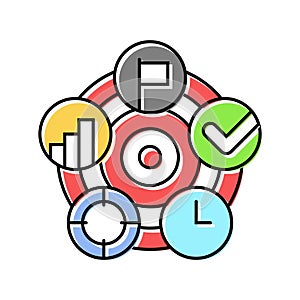smart goals motivation color icon vector illustration