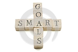 SMART Goals on wooden blocks