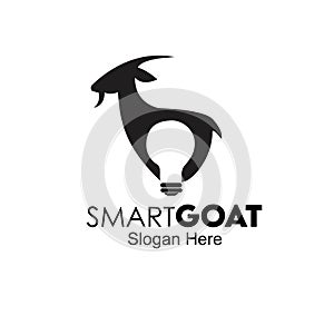 Smart goat logo design concept