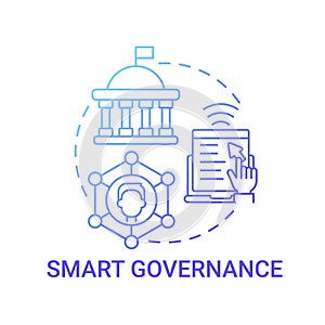 Smart governance gradient blue concept icon