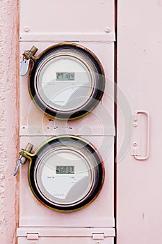 Smart grid residential digital power supply watthour meters photo