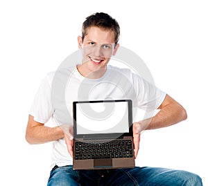 Smart guy with a laptop