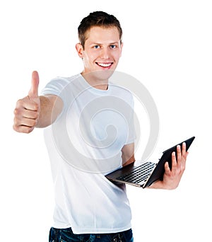 Smart guy with a laptop