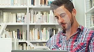 Smart guy is reading a book