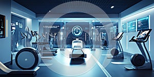 A Smart Gym Featuring High-Tech Workout Machines with Personalized Training Programs photo