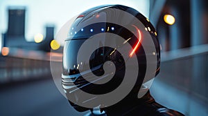 A smart helmet for motorcycle riders has builtin sensors that can detect a crash and automatically alert emergency photo