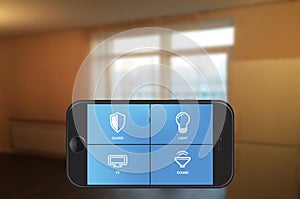 Smart home automation app on smartphone