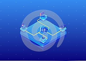 Smart home automation concept as 3D isometric vector illustration