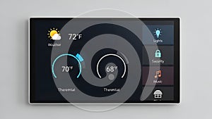 Smart Home Automation Control Panel on Wall