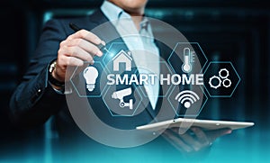 Smart home Automation Control System. Innovation technology internet Network Concept