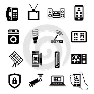 Smart Home Black Icon Set
