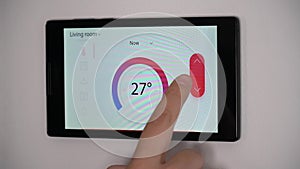 Smart home climate control device on a wall