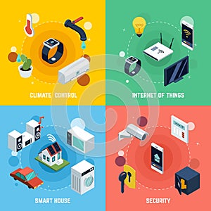 Smart Home Concept Icons Set